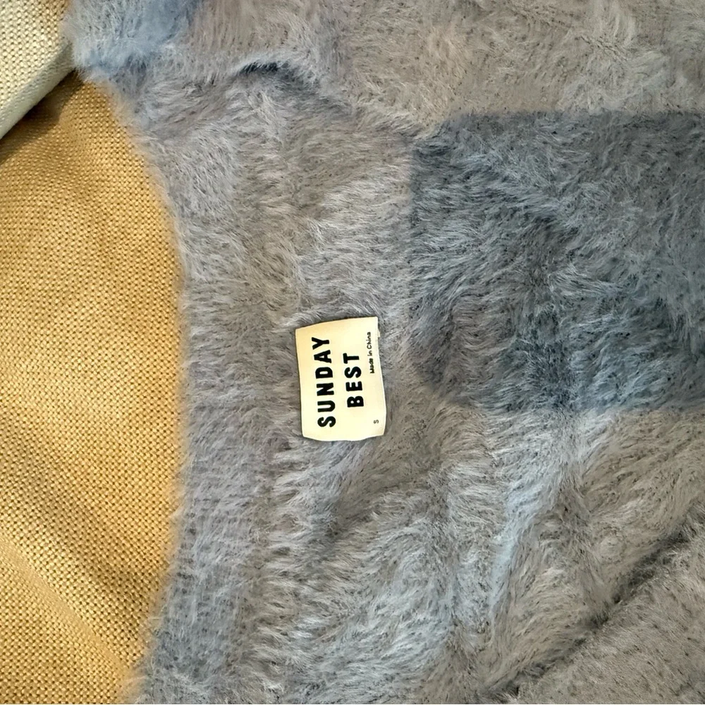 Aritzia Blue Fuzzy Sweater - Picture 5 of 8